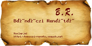 Bánóczi Renátó névjegykártya